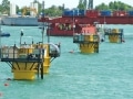 Submerged towers at Mose Venezia